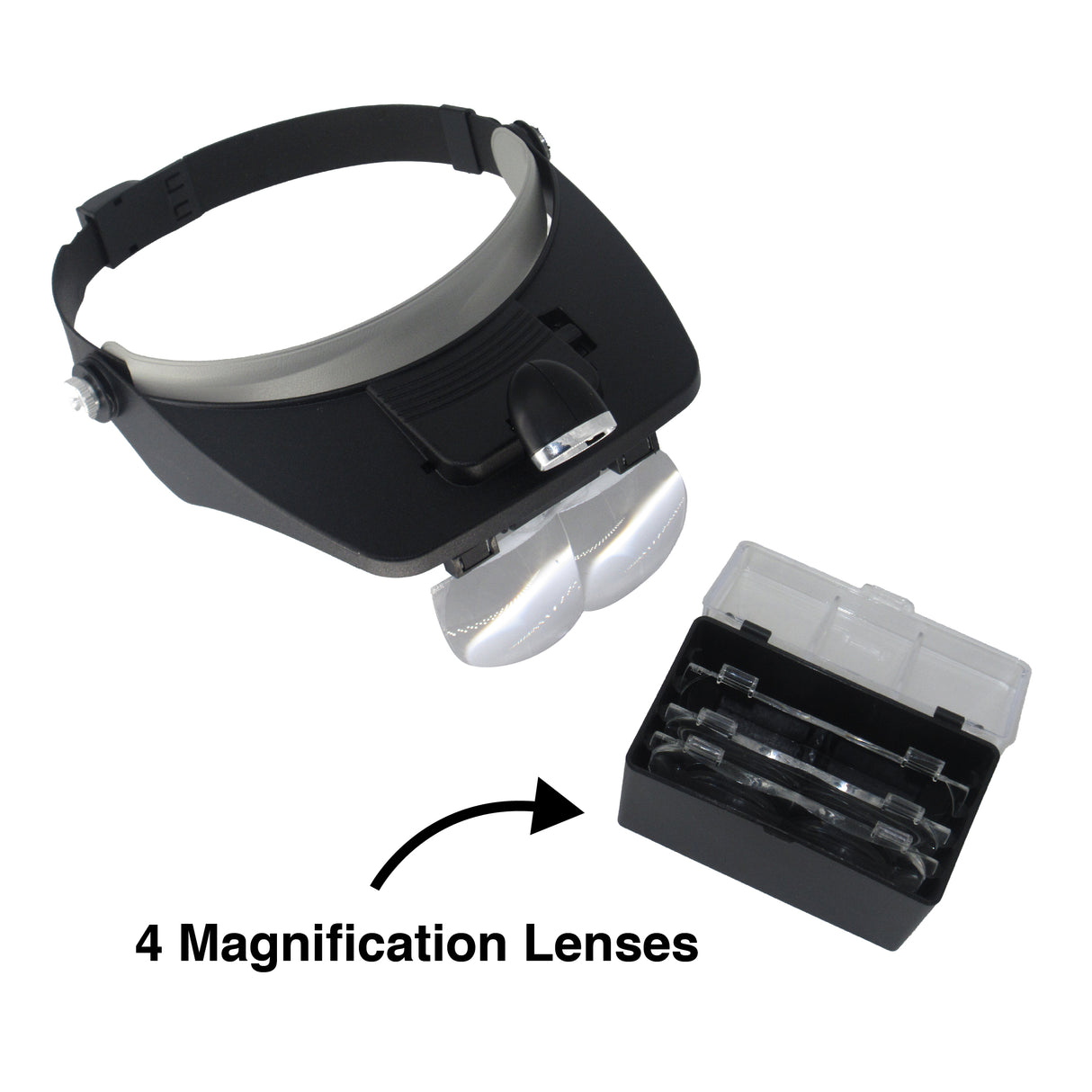 professional headband magnifier with light for jewelry making and precision tasks