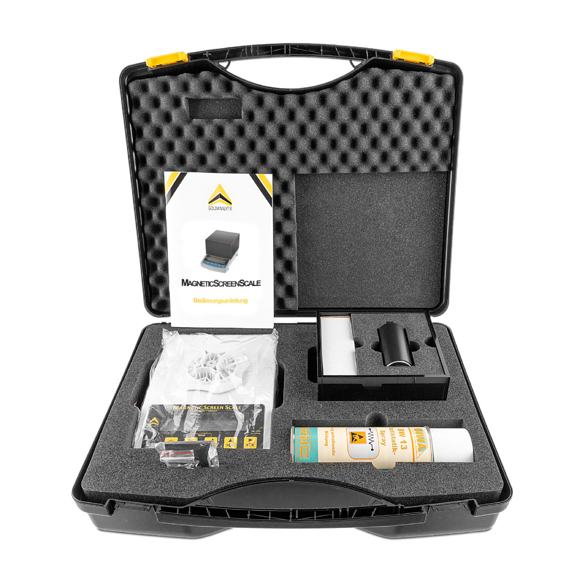 MagneticScreenScale technical data with 200g balance capacity and 0.001g readability