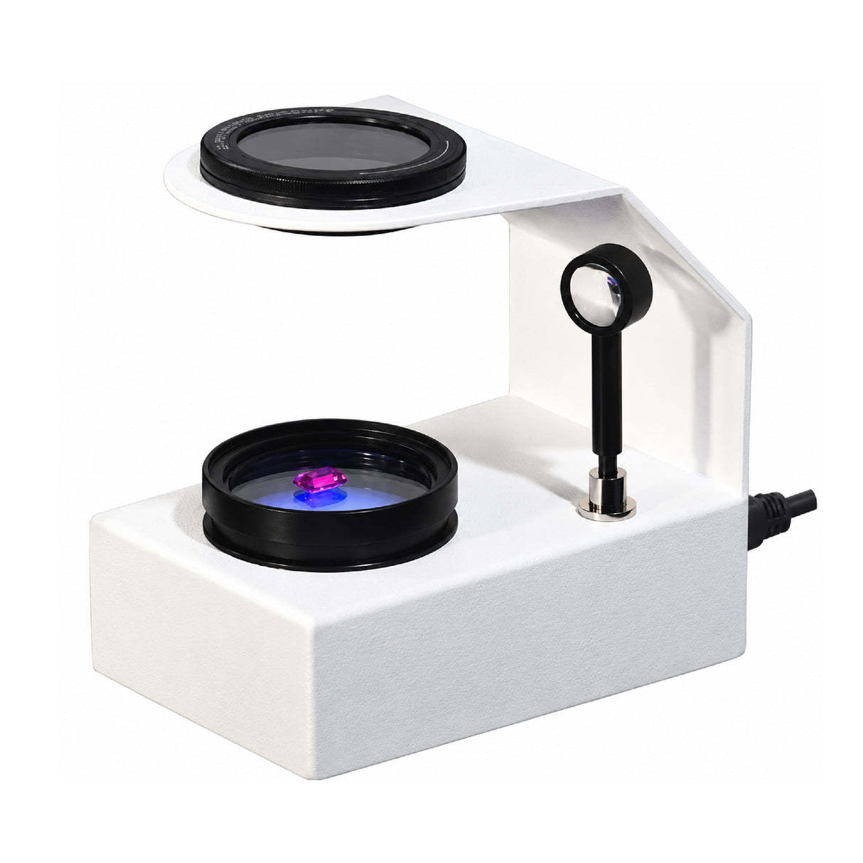 Professional gemological polariscope for gemstone identification