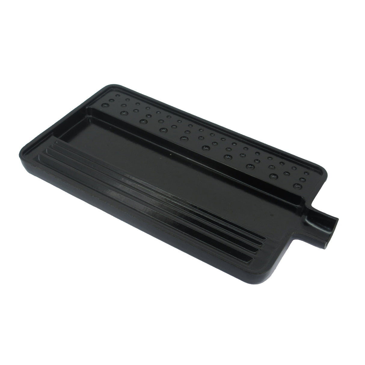 Jewellery gemstone sorting tray with grooved surface and pouring spout