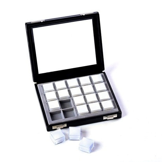 Display Box with 20 Square Boxes - Glass Top