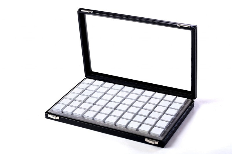 Display Box with 60 Square Boxes - Glass Top