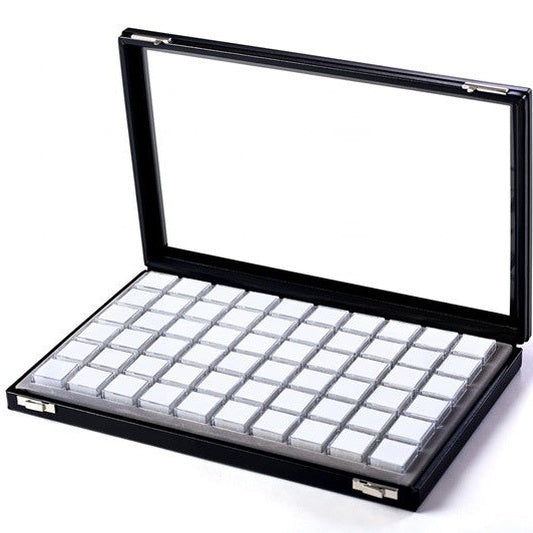 Display Box with 60 Square Boxes - Glass Top