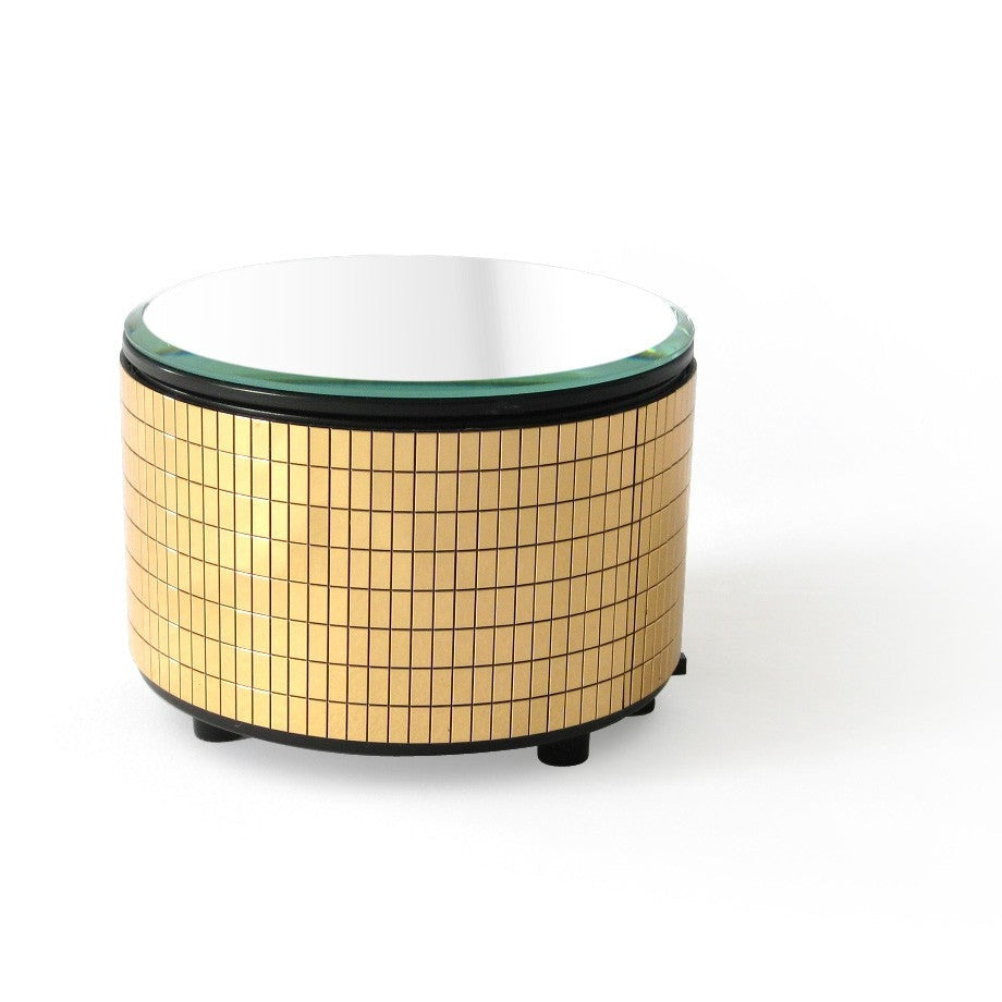 Turntable w/ Top Mirror Jewelry Display - Gold - Ø90mm