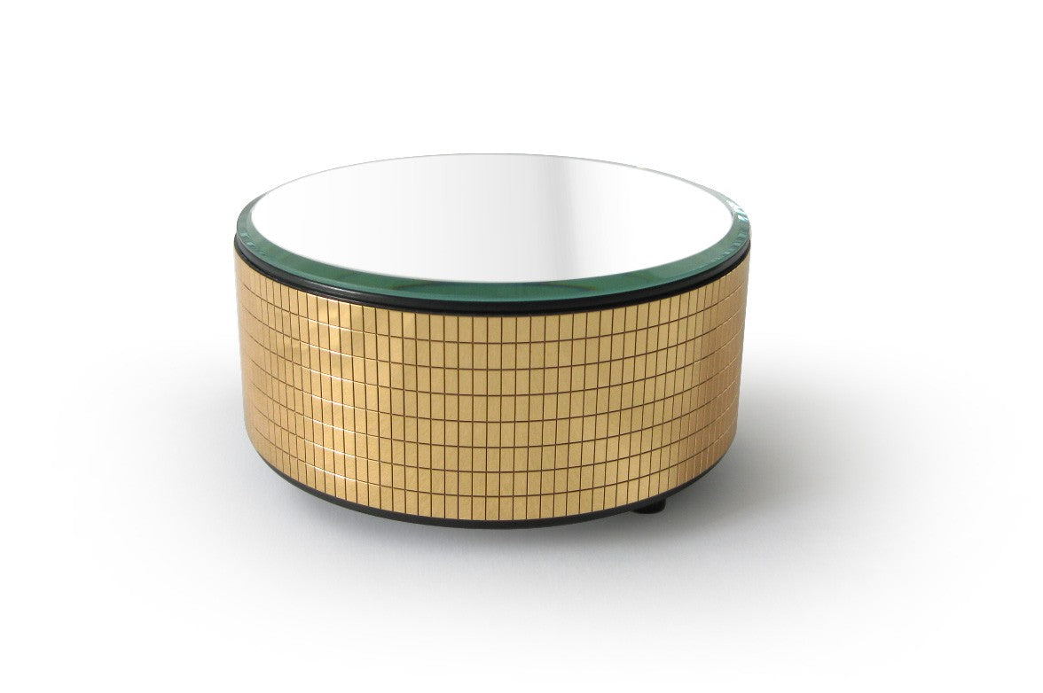 Turntable w/ Top Mirror Jewelry Display - Gold - Ø125mm
