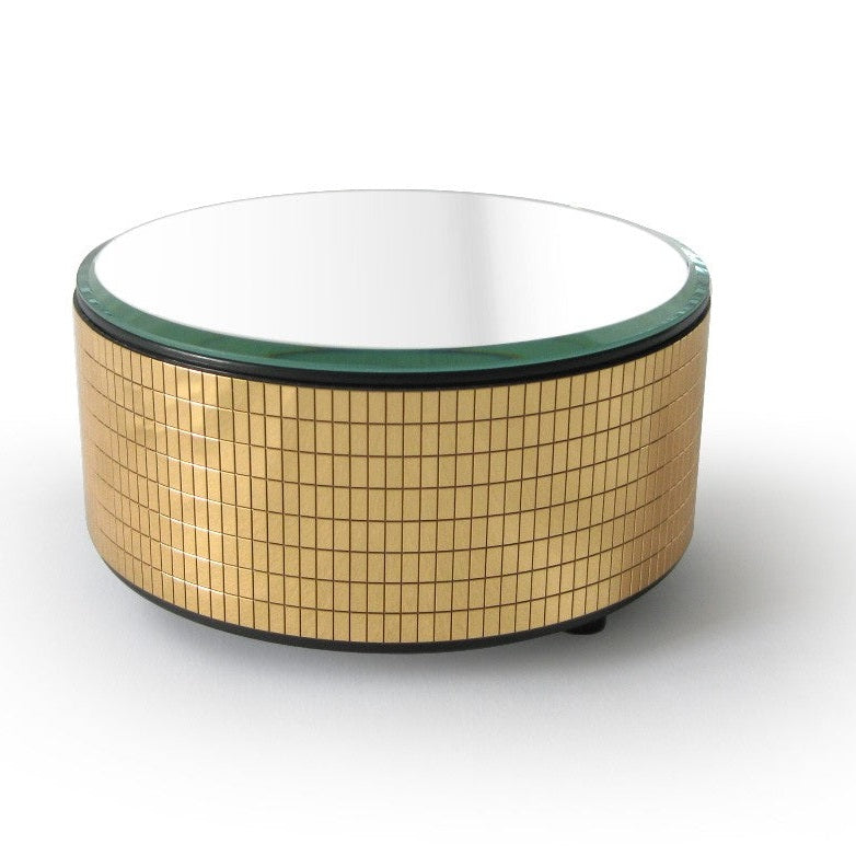Turntable w/ Top Mirror Jewelry Display - Gold - Ø125mm