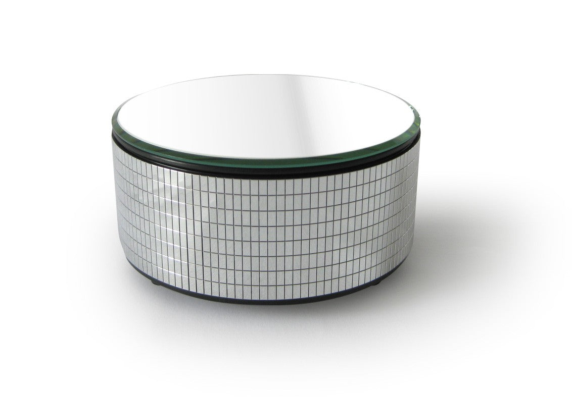 Turntable w/ Top Mirror Jewelry Display - Silver - Ø125mm