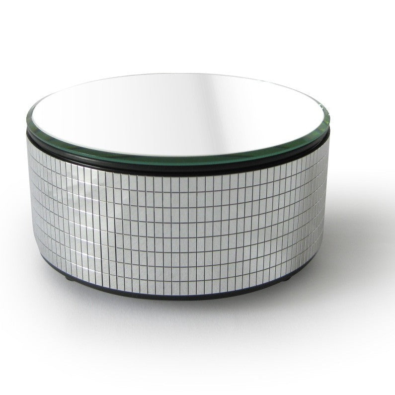 Turntable w/ Top Mirror Jewelry Display - Silver - Ø125mm