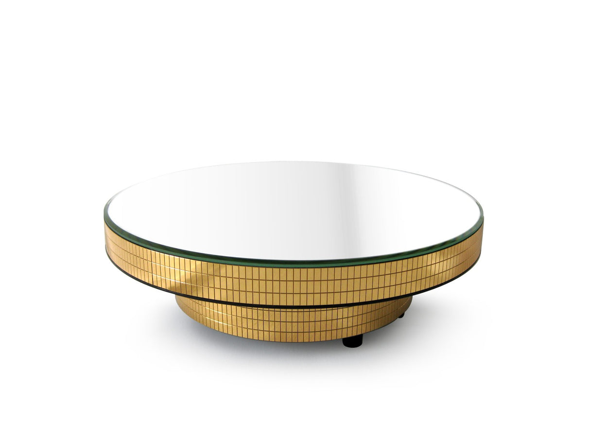 Turntable w/ Top Mirror Jewelry Display - Gold - Ø225mm (9")
