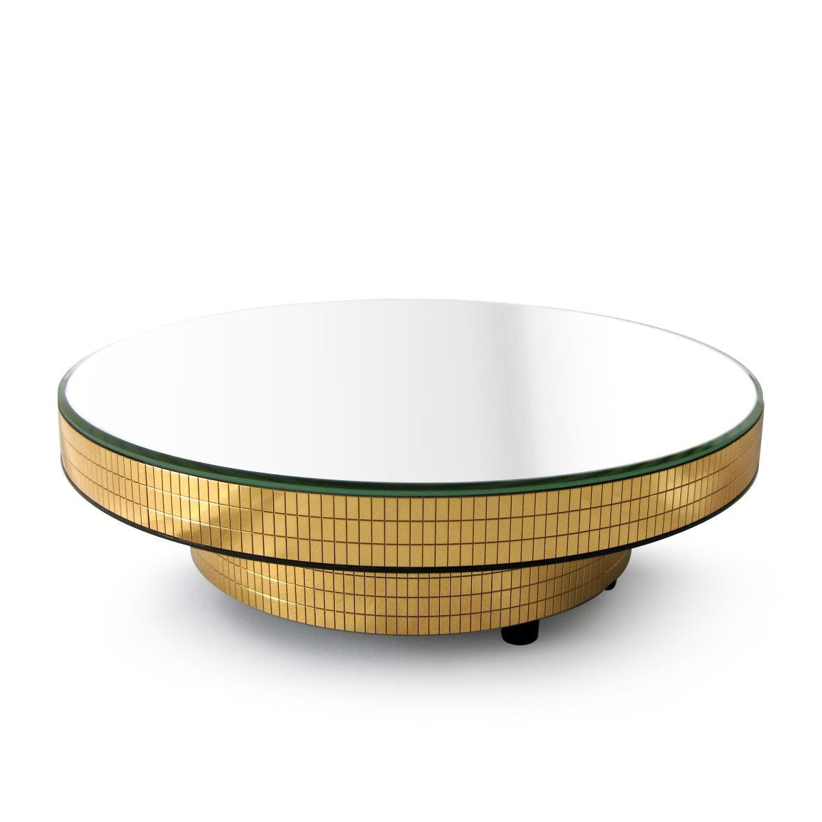Turntable w/ Top Mirror Jewelry Display - Gold - Ø225mm (9")