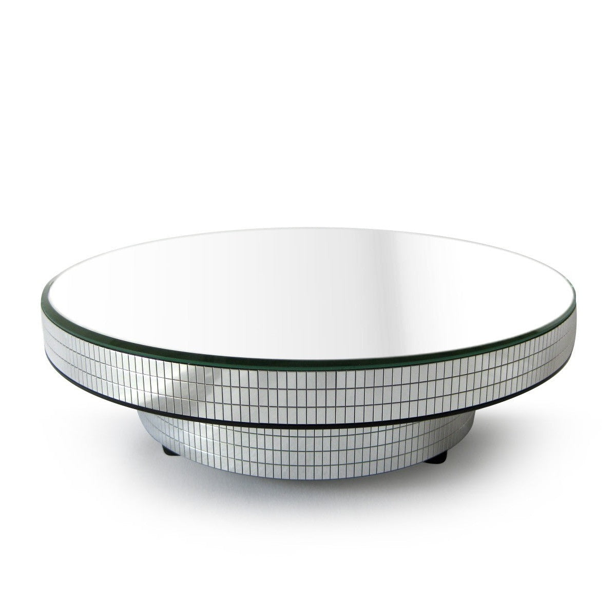 Turntable w/ Top Mirror Jewelry Display - Silver - Ø225mm (9")