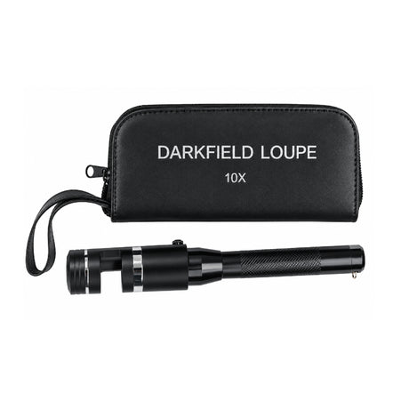 Professional 10x diamond loupe with 20.5mm triplet lens and darkfield illumination