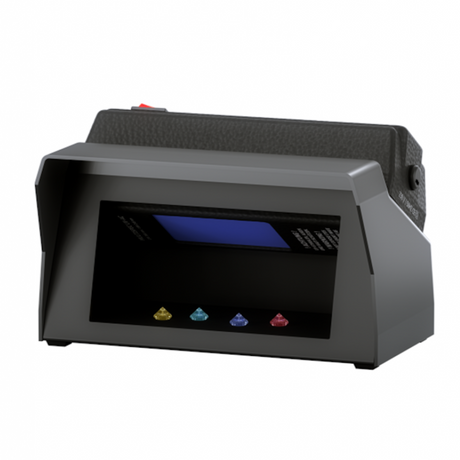 Front view of a Multispec UV Lamp with shortwave and longwave functions, shown with darkroom
