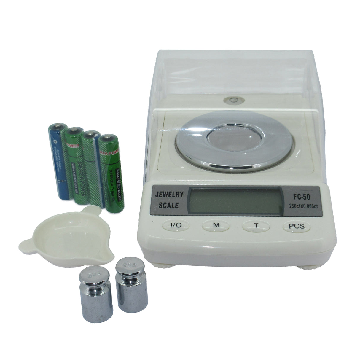 portable jewelry scale with backlit LCD and 250ct capacity