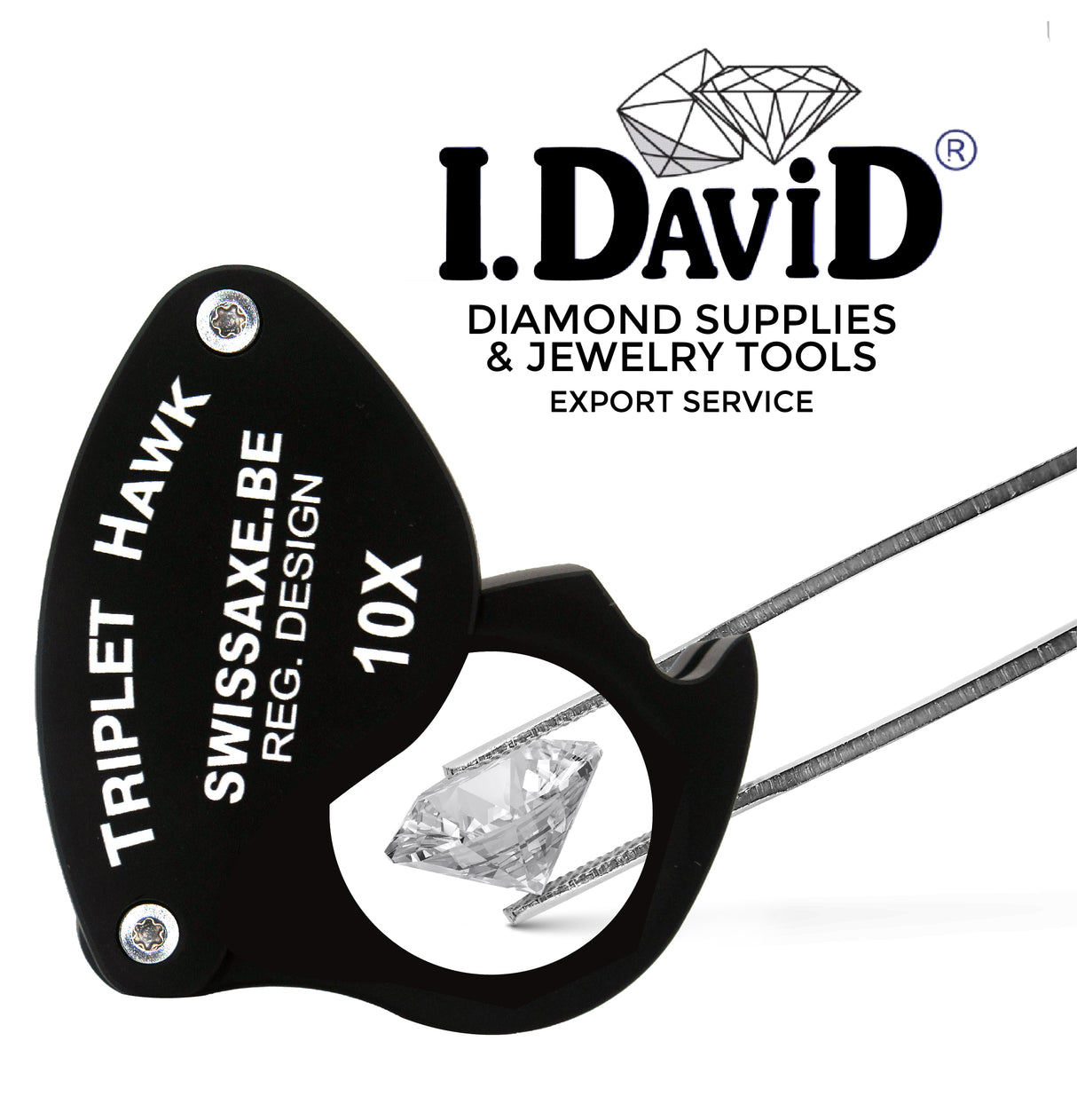 Professional diamond inspection loupe with ED optical glass and aluminium body