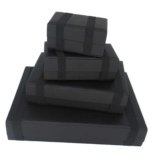 Leather Stock Keeping Boxes - Black