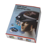 LED head magnifying glass with adjustable headband and interchangeable lenses for jewelry repair