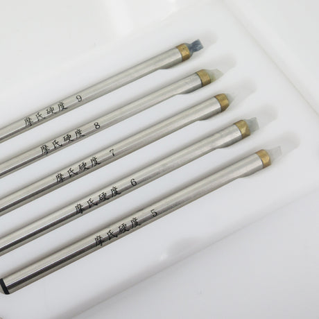 Diamond and gemstone Mohs hardness scratch tester pen set