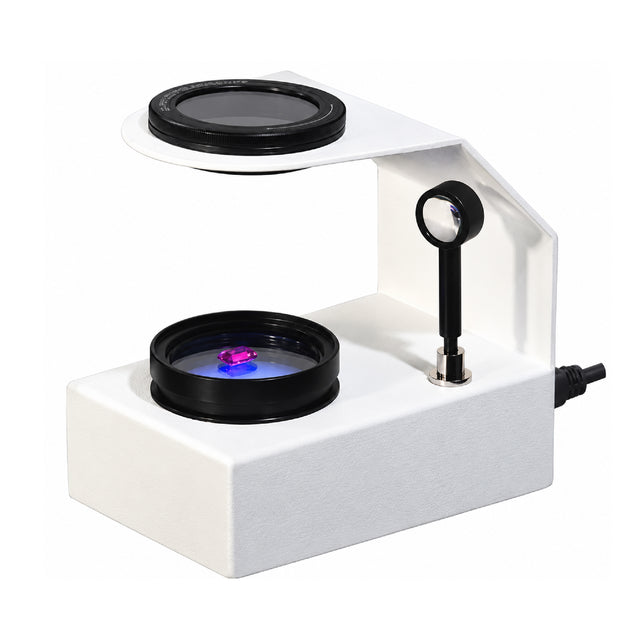 Professional gemological polariscope for gemstone identification