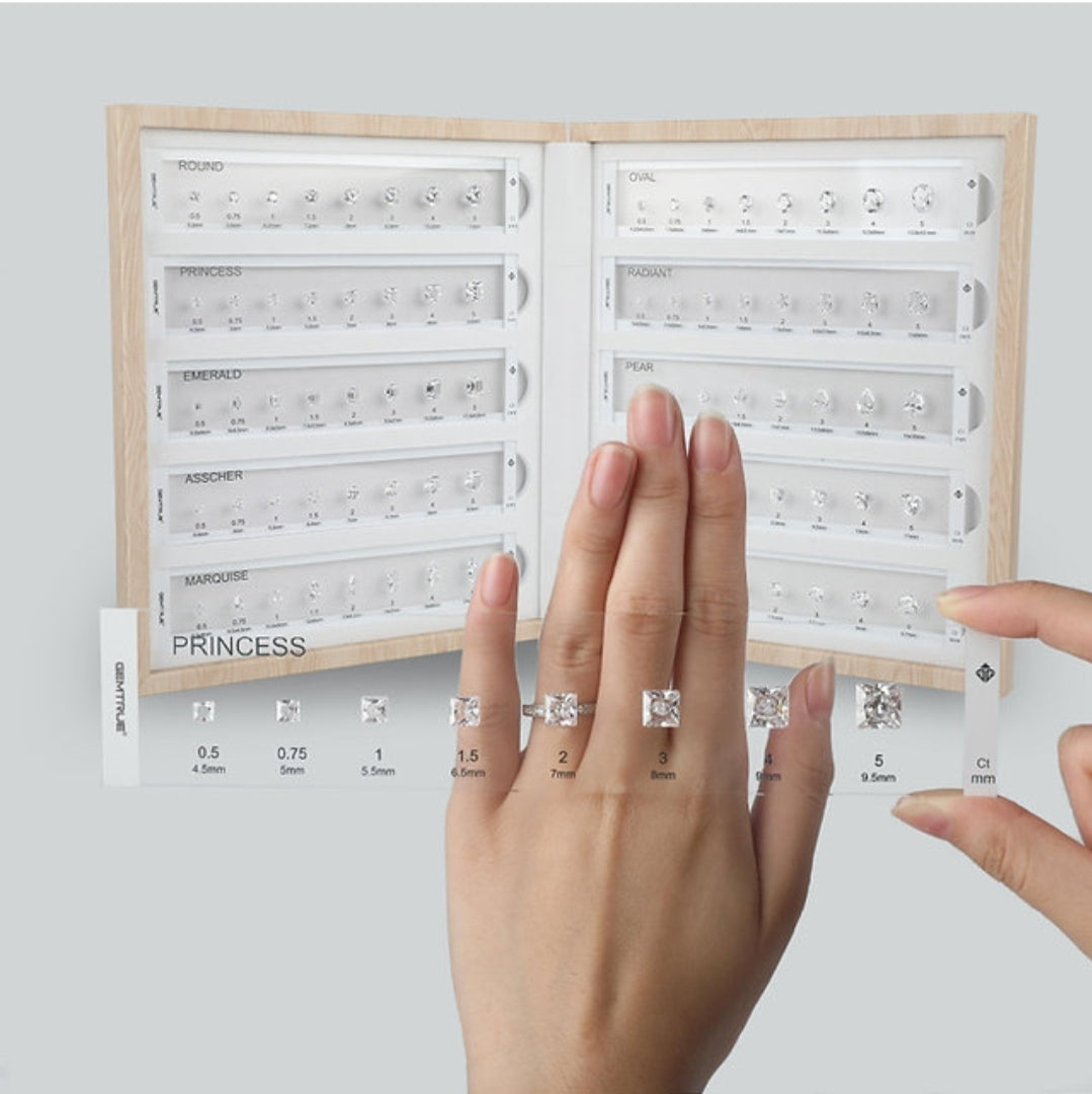 Carat Diamond Size Ring Cut Chart Asscher Round Carat Size Chart Asscher  Cut Lab Diamond Solitaire