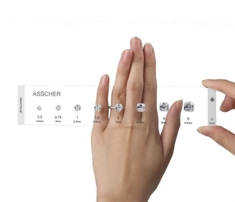 engagement ring try on kit with diamond selector stones