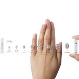 Diamond shape selector showing round, oval, pear, and princess cuts