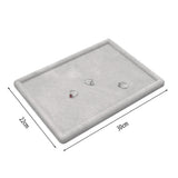 Grey velvet jewellery tray for displaying diamonds and rings