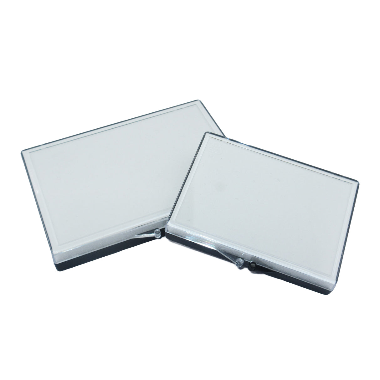 Diamond display box with transparent lid and white foam interior