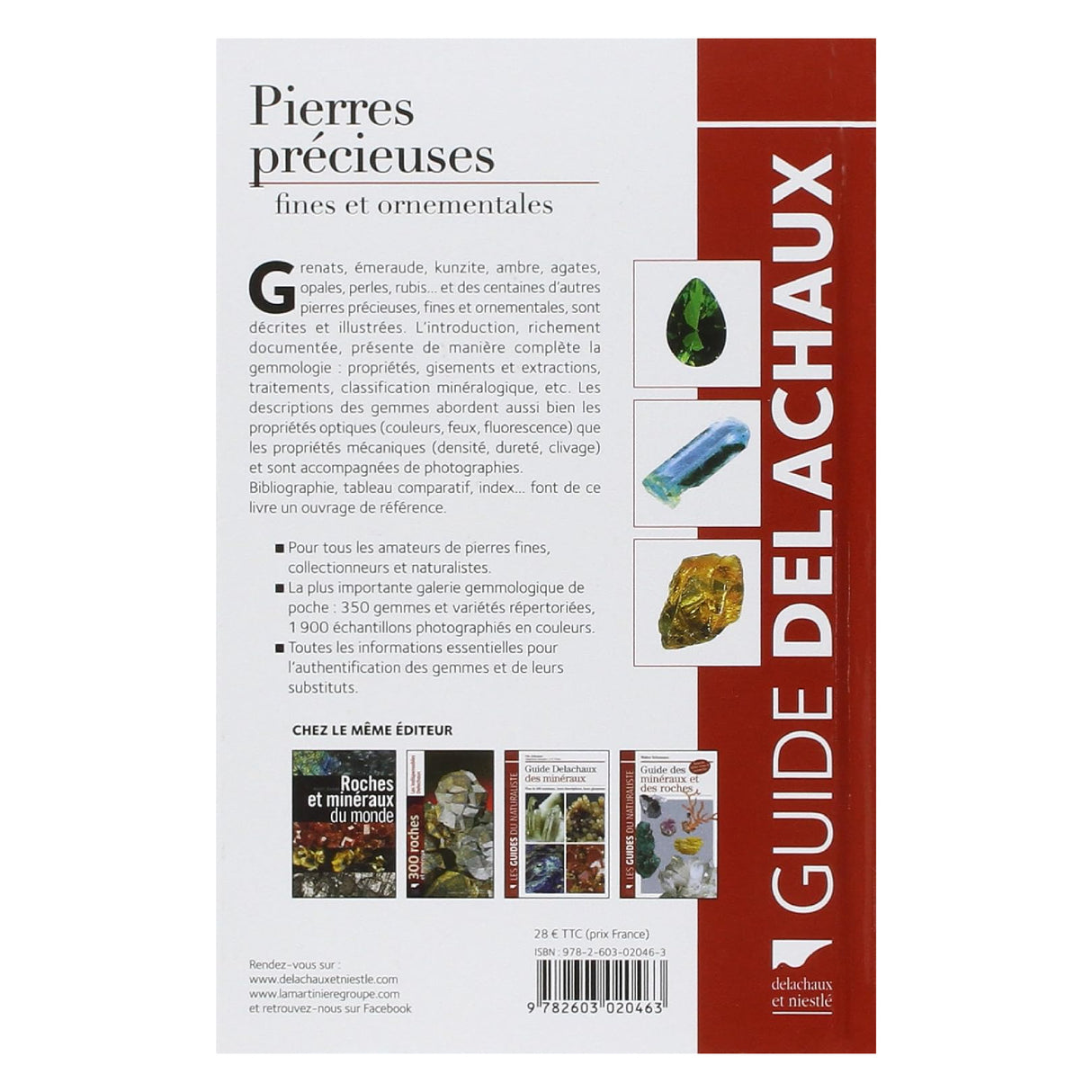 Guide des pierres précieuses – Pierres fines et ornementales par Walter Schumann, encyclopédie gemmologique illustrée back