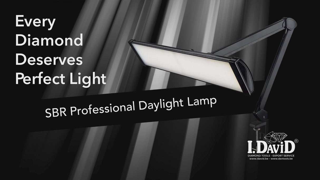 SBR Professional Black Daylight Lamp — 45W LED desk lamp for jewelers and precision work. Video