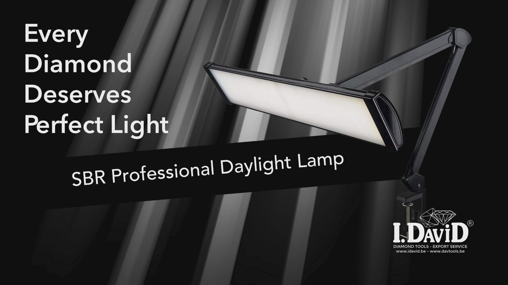 SBR Professional Black Daylight Lamp — 45W LED desk lamp for jewelers and precision work. Video