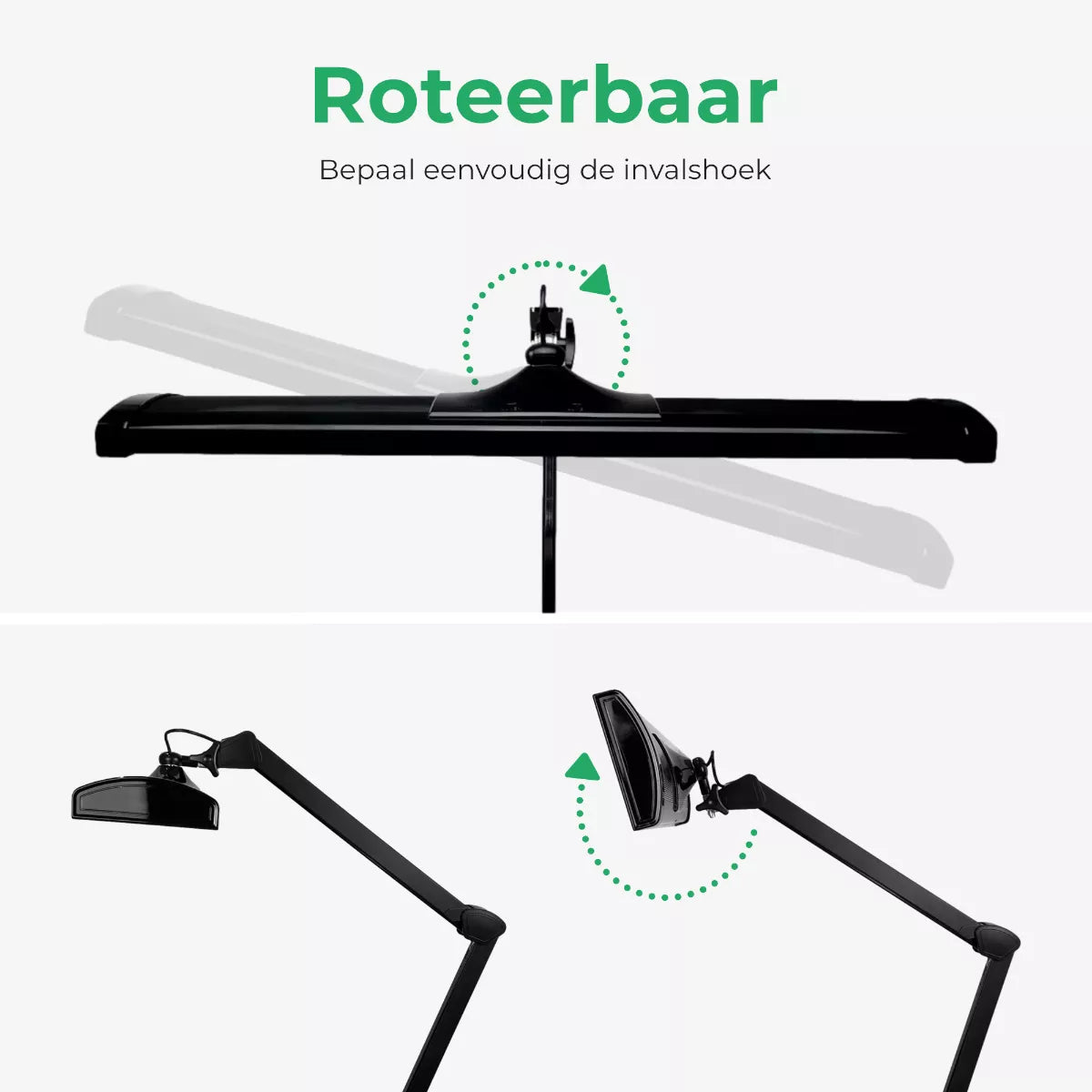 SBR Professional Black Daylight Lamp — 45W LED desk lamp for jewelers and precision work. Rotatable.