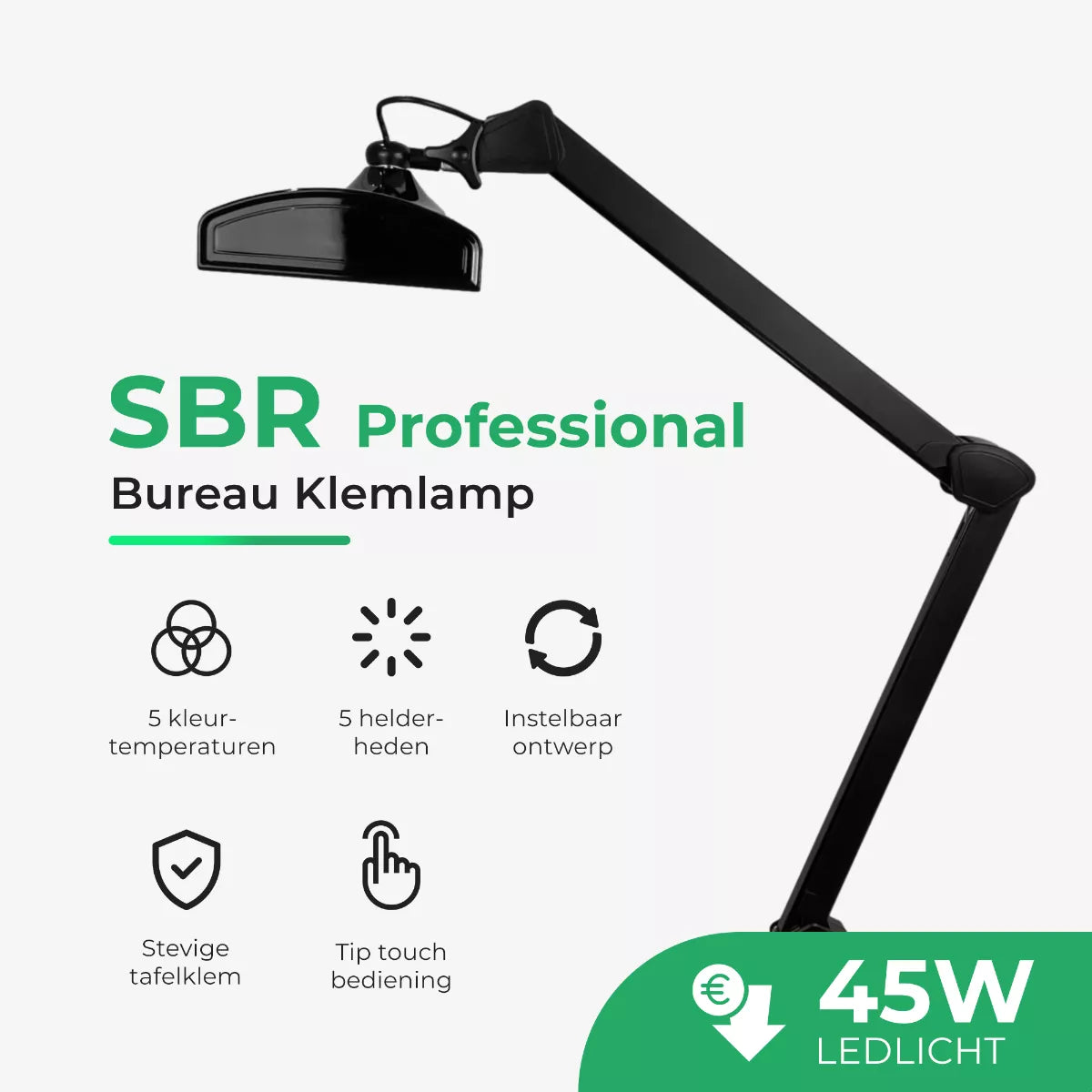 SBR Professional Black Daylight Lamp — 45W LED desk lamp for jewelers and precision work. Explained.