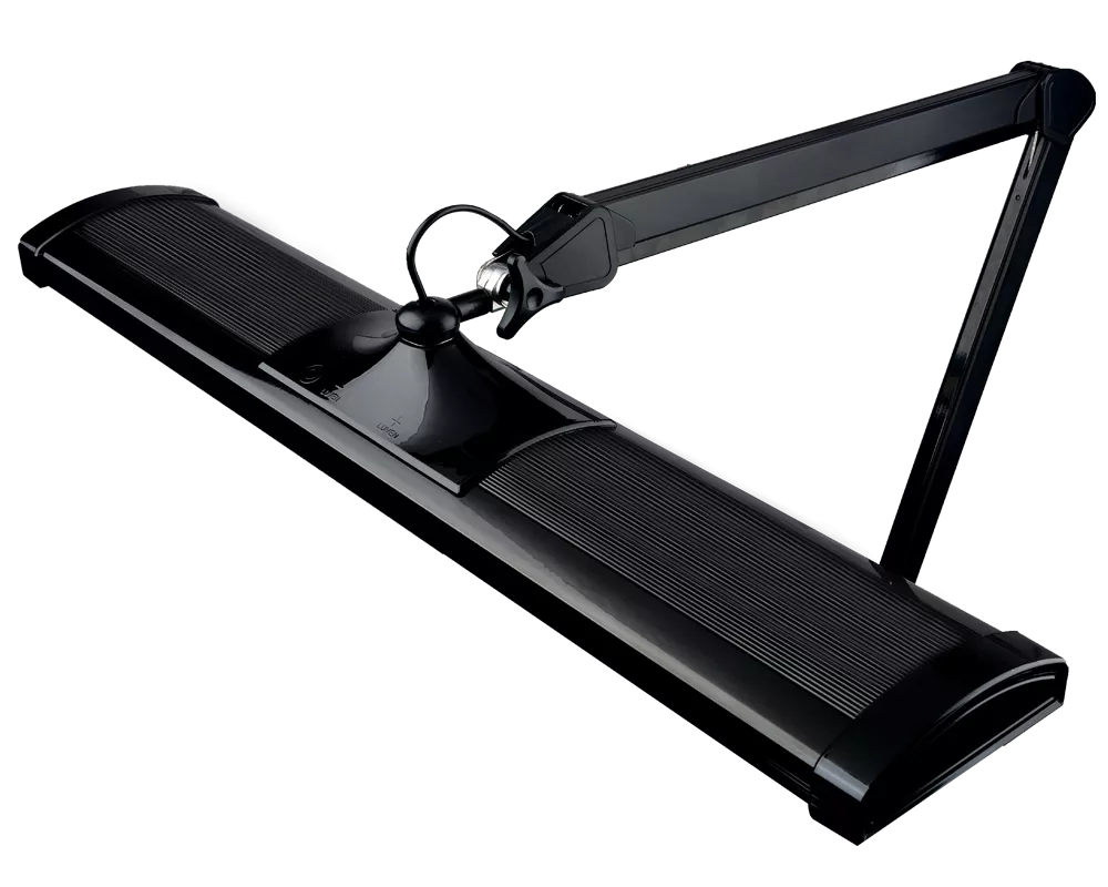 SBR Professional Black Daylight Lamp — 45W LED desk lamp for jewelers and precision work. Top view.