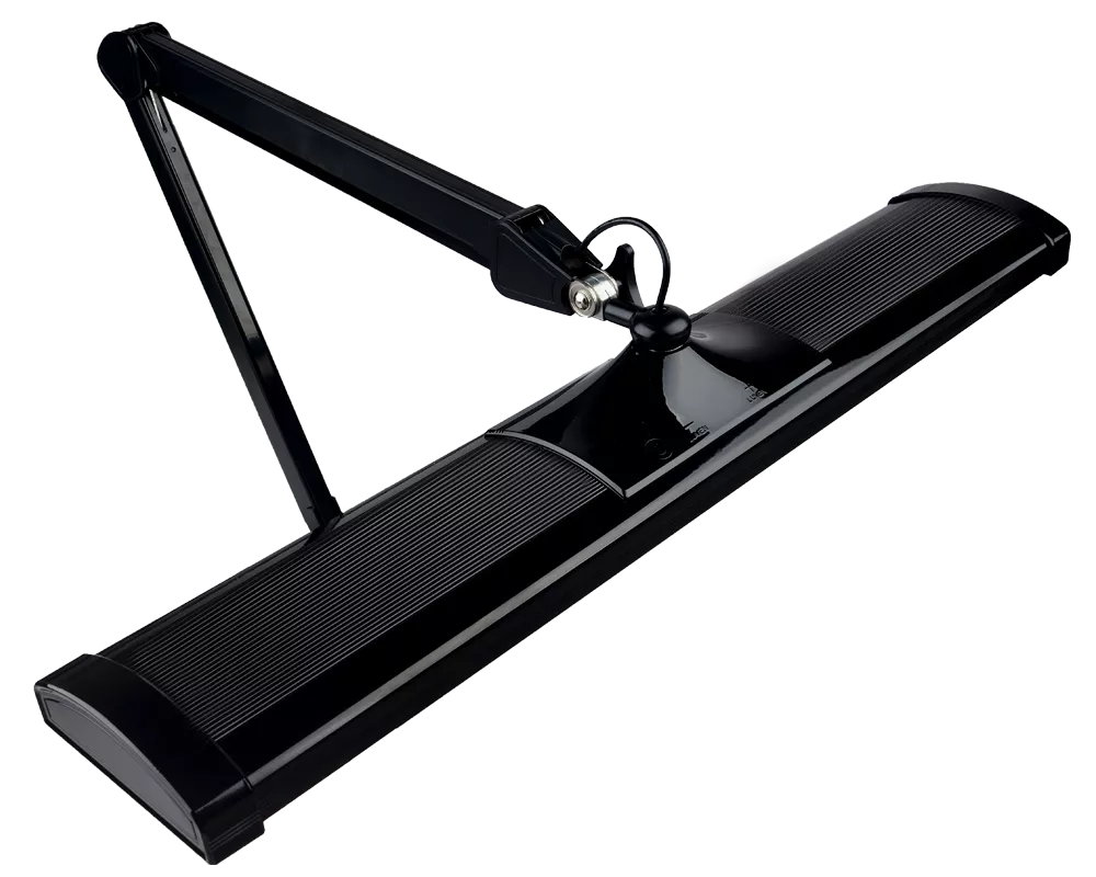 SBR Professional Black Daylight Lamp — 45W LED desk lamp for jewelers and precision work. Top view.