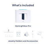 GemLightbox Pro smartphone jewelry photography lightbox with dual turntables for rings, necklaces, earrings, and gemstones
